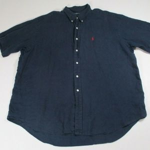 Ralph Lauren Blake Mens Sz XXL Navy Blue Button Up